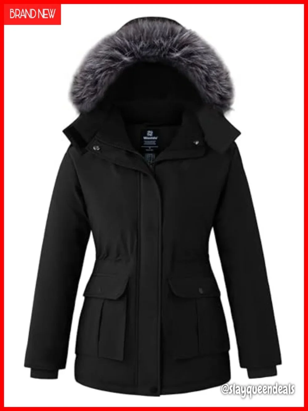 Women's Winter Coat Thicken Puffer Parka with Removable Faux Fur Hood